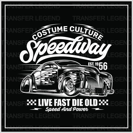 Cars Live Fast Die Old Clasic Car Designs - DTF Heat Transfer - transferlegend