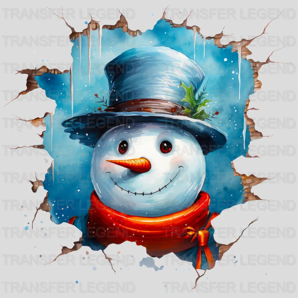 HAT SNOWMAN Christmas Design - DTF heat transfer - transferlegend