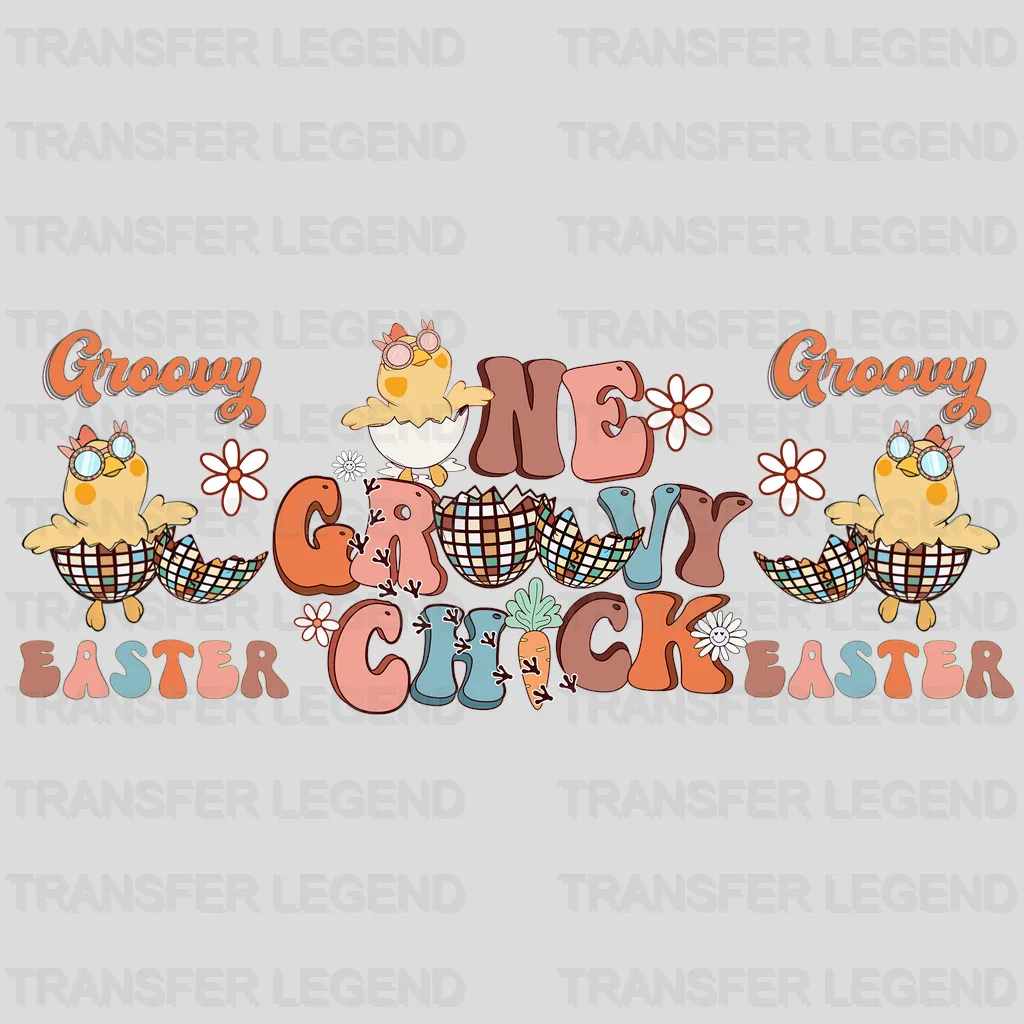 One Groovy Chick Easter UV DTF Transfer Cup Wrap UV DTF Sticker - transferlegend