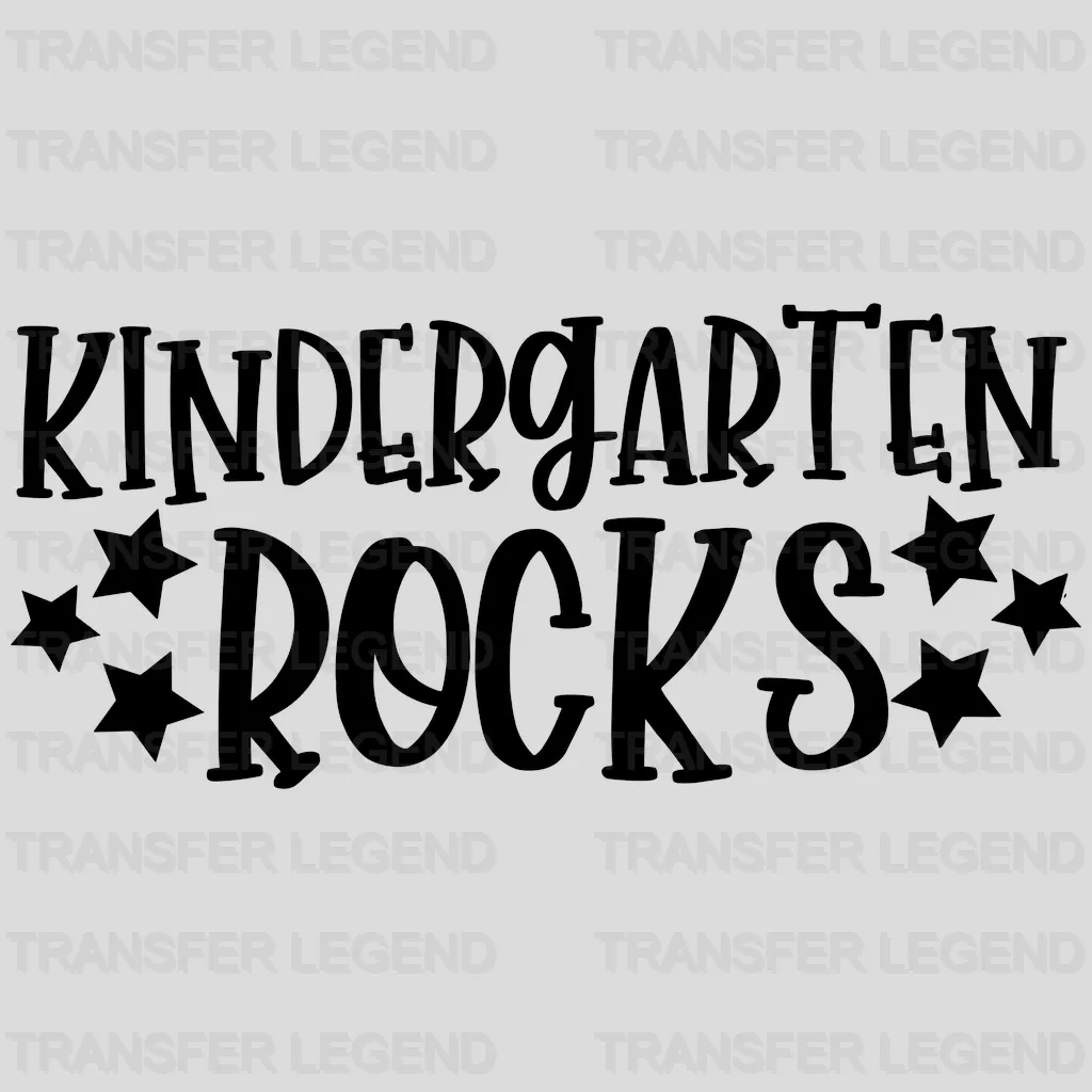 Kindergarten Rocks 100 Days Of School Design - DTF heat transfer - transferlegend