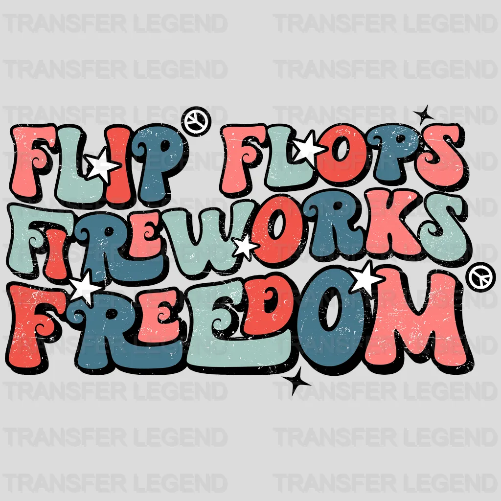 Flip Flop Firework Freedom DTF Transfer - transferlegend