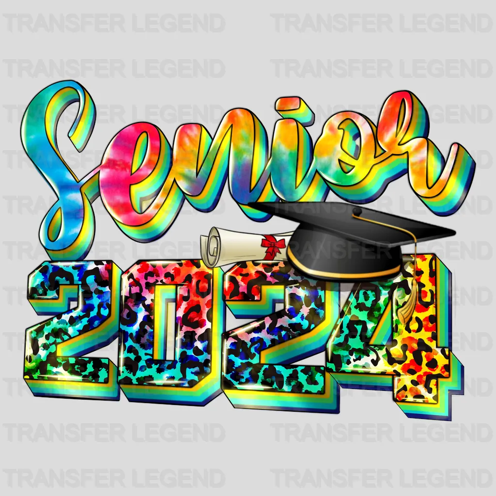 2024 Senior Leopard Design - Graduation DTF Transfer - transferlegend