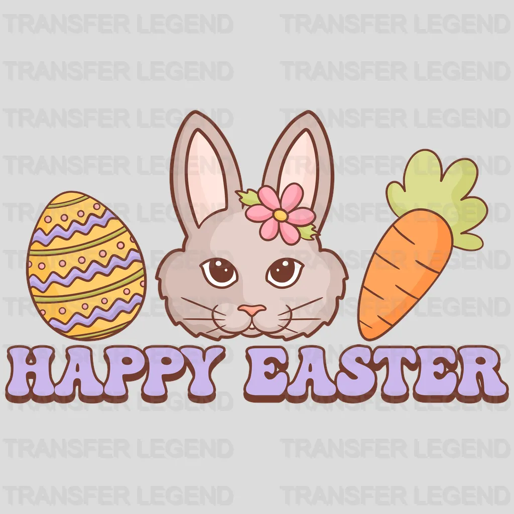 Happy Easter Egg Bunny Carrot Easter Design - DTF heat transfer - transferlegend