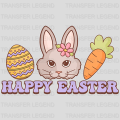 Happy Easter Egg Bunny Carrot Easter Design - DTF heat transfer - transferlegend