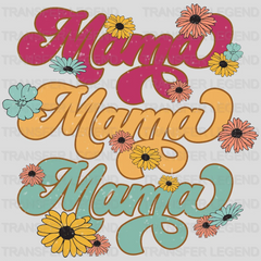 Mama Stacked Retro Floral Design - DTF heat transfer - transferlegend