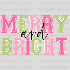 MERRY AND BRIGHT Christmas Design - DTF heat transfer - transferlegend