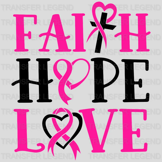 Faith Hope Love Cancer Support Design - DTF heat transfer - transferlegend