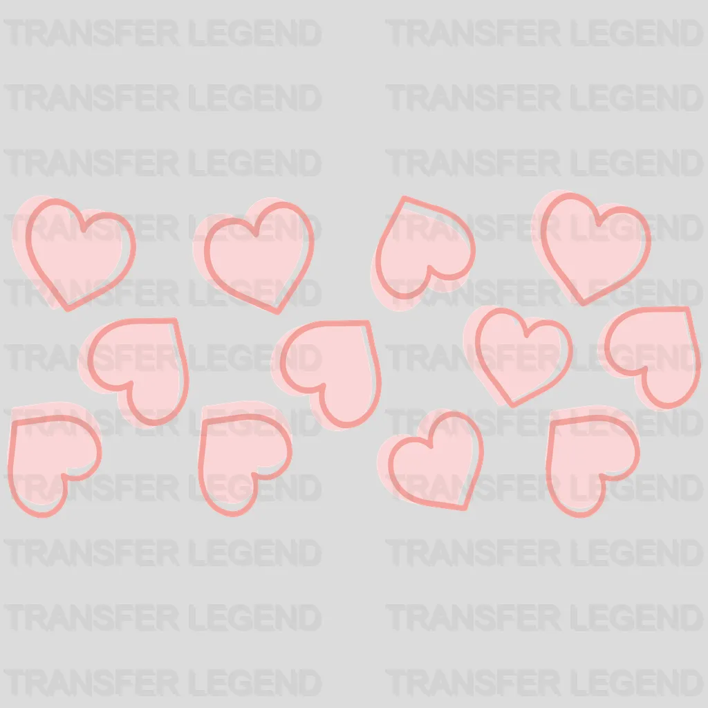 Hearts UV DTF Transfer Cup Wrap UV DTF Sticker - transferlegend