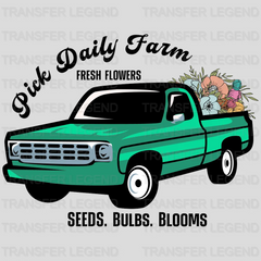 Pick Daily Farm Green Car Spring Easter Design- DTF heat transfer - transferlegend