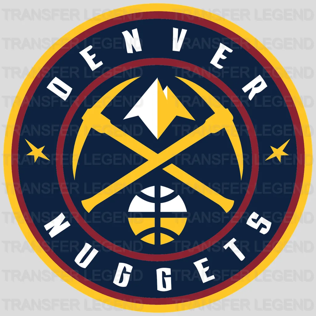 Denver Nuggets Pickaxes Roundel Crest NBA Design - DTF Heat Transfer