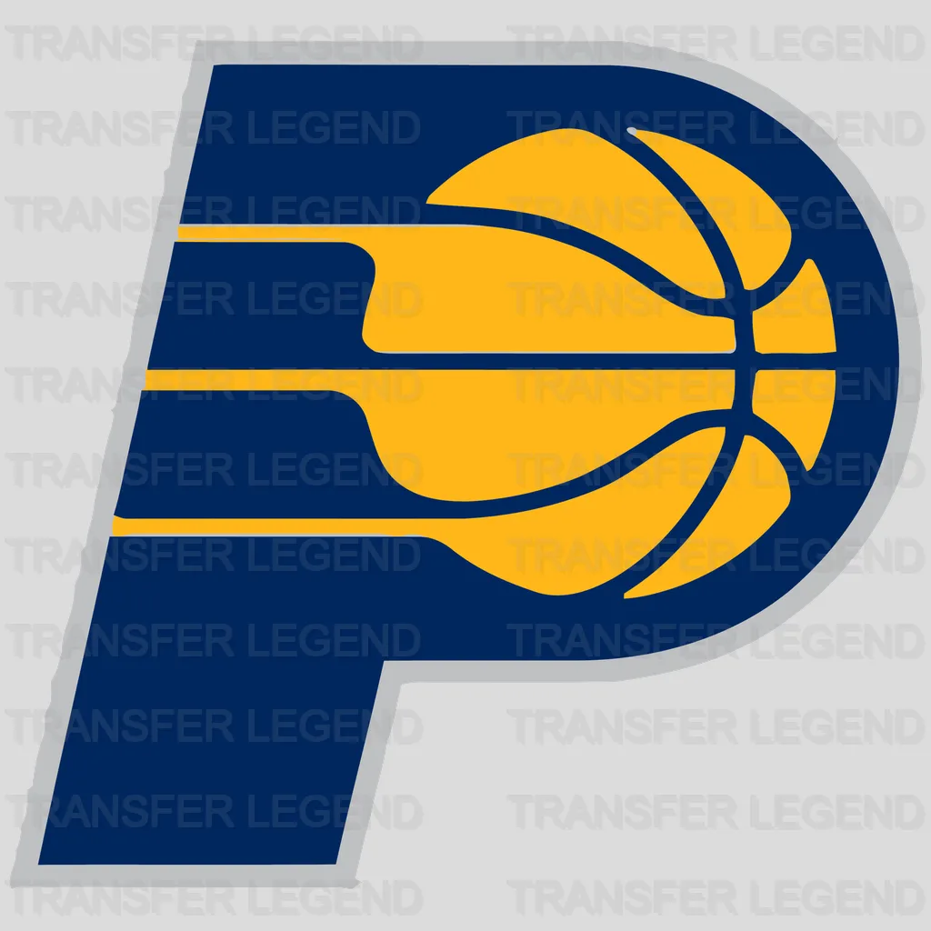 Indiana Pacers Primary “P” Monogram Emblem NBA Design - DTF Heat Transfer