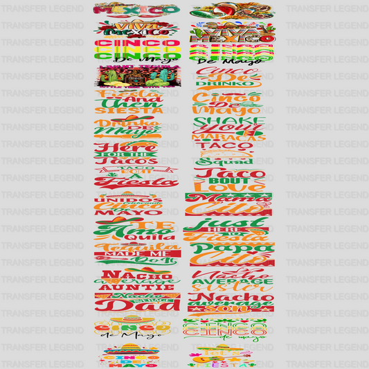 Cinco De Mayo Premade Gang sheet - 30 PCS 10 INCH (Bundle 5) - transferlegend