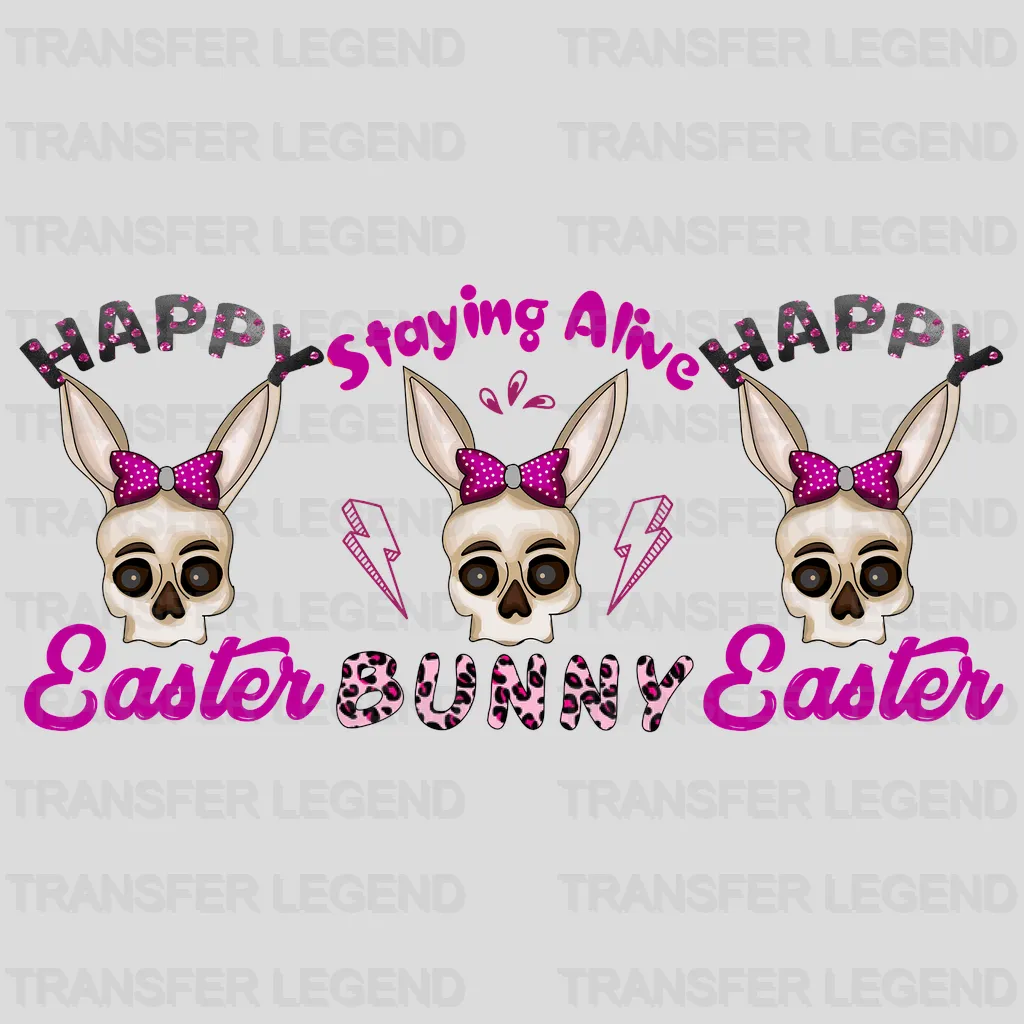 Staying Alive Bunny Easter UV DTF Transfer Cup Wrap UV DTF Sticker - transferlegend