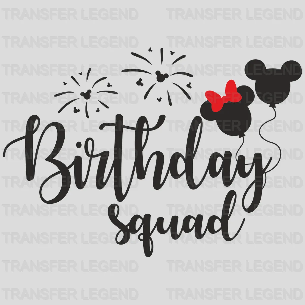 Disney Birthday Squad Mickey and Minnie Balloons Design - DTF heat transfer - transferlegend