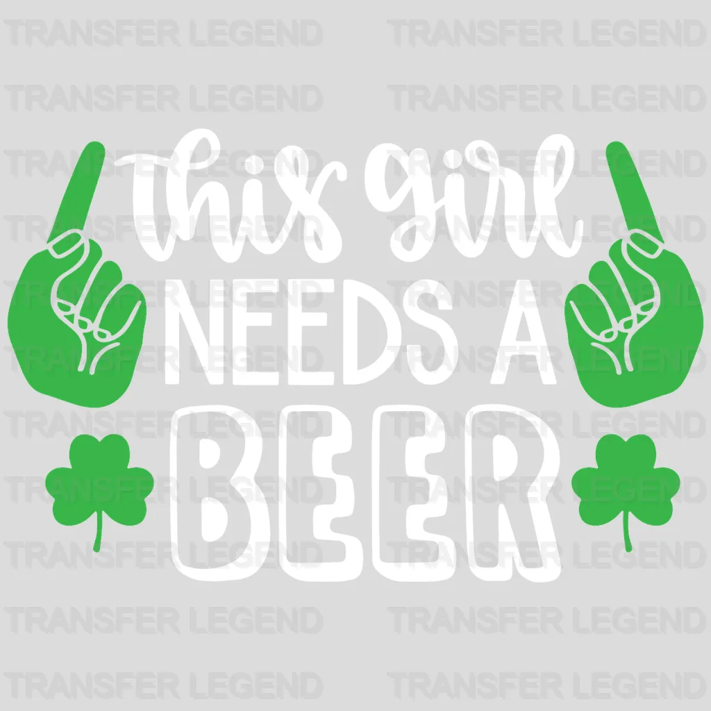 This Guy Needs A Beer St. Patrick's Day Design - DTF heat transfer - transferlegend