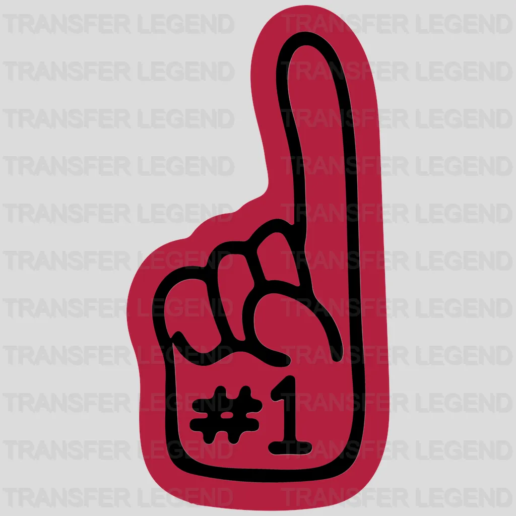 Arizona Cardinals #1 Foam Finger NFL Design - DTF Heat Transfer