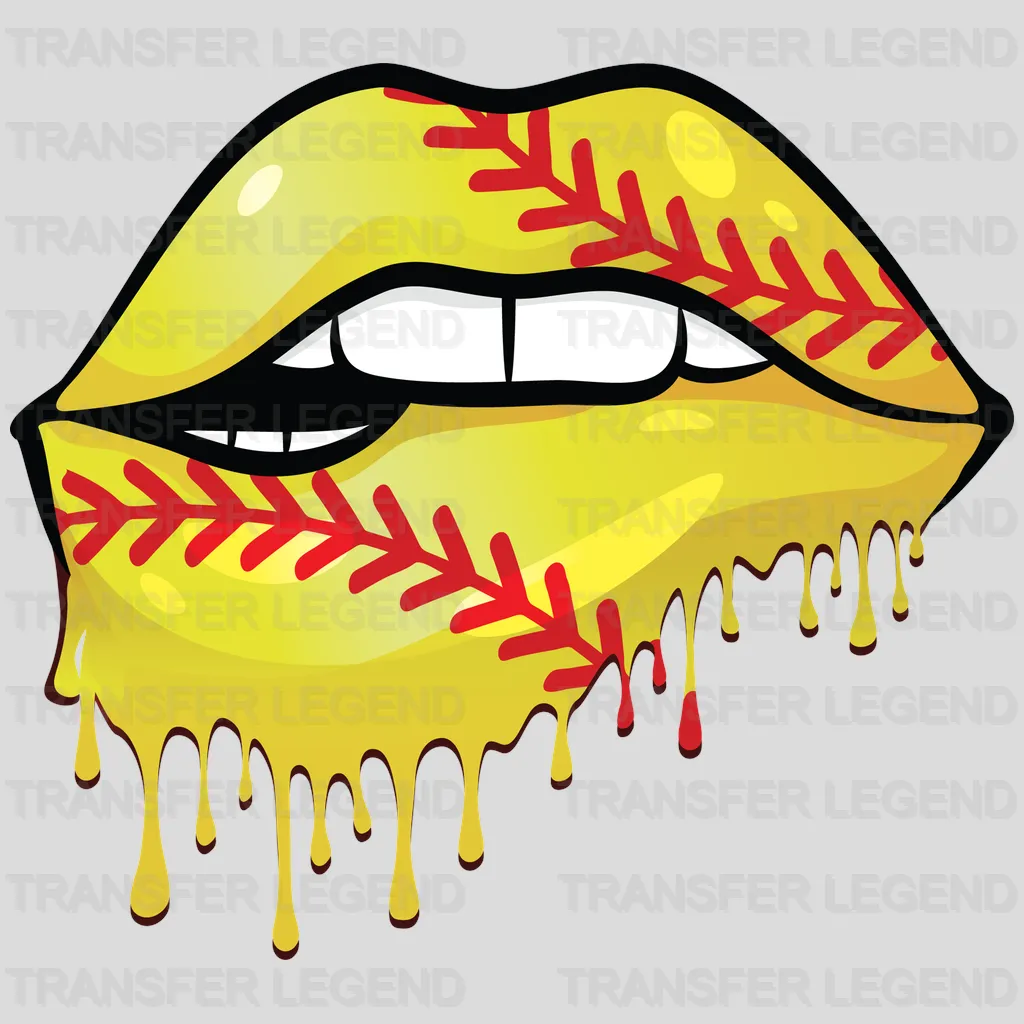 Softball Lip DTF Transfer - transferlegend