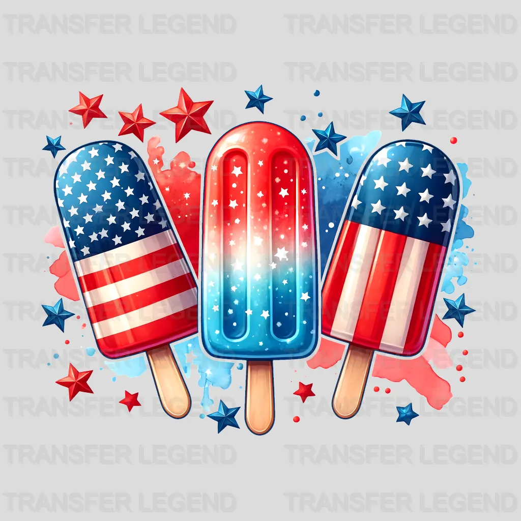 Ice Cream USA 4th July Design - DTF Heat Transfers - transferlegend