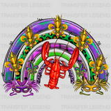 Lobster Mardi Gras Design- Mardi Gras DTF heat transfer - transferlegend