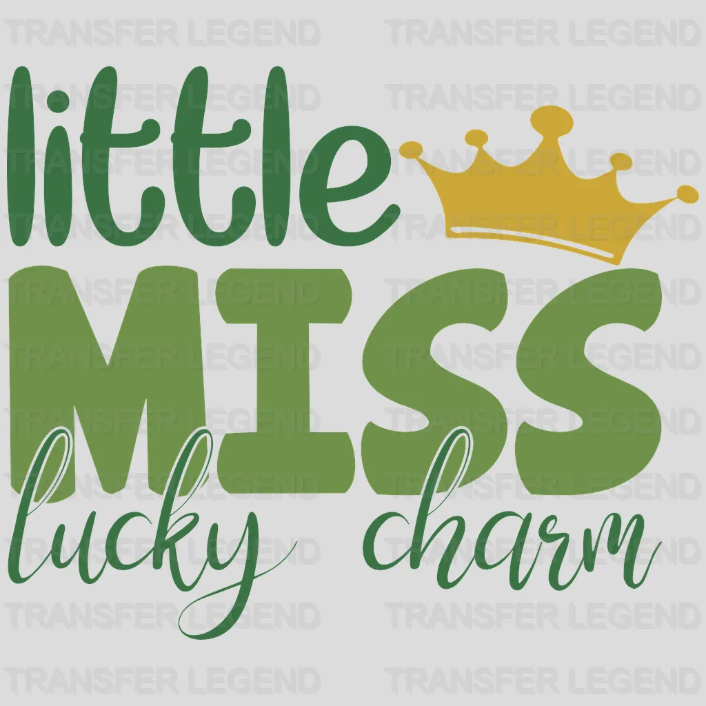 Little Miss Lucky Charm St. Patrick's Day Design - DTF heat transfer - transferlegend