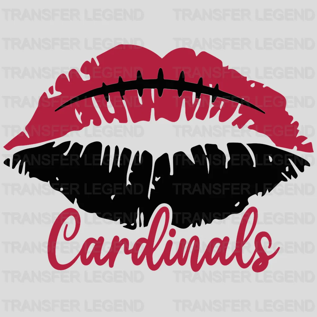 Arizona Cardinals Lips Script Emblem NFL Design - DTF Heat Transfer