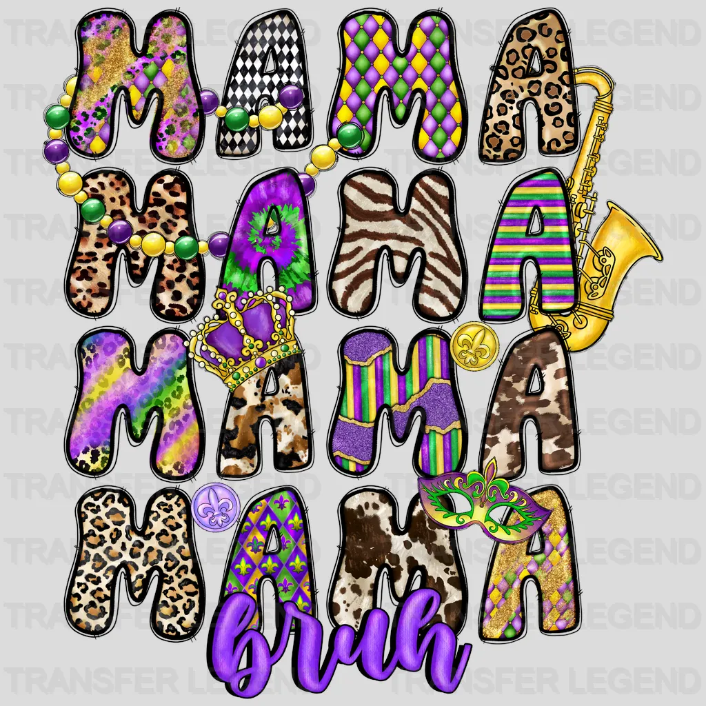 Mama Mama Mardi Gras Design- Mardi Gras DTF heat transfer - transferlegend