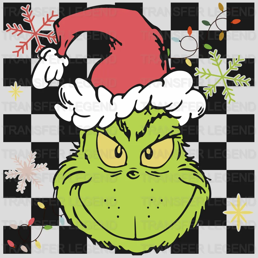 GRINCH CHCK Christmas Design, Christmas Design, Dtf Heat Transfer - transferlegend