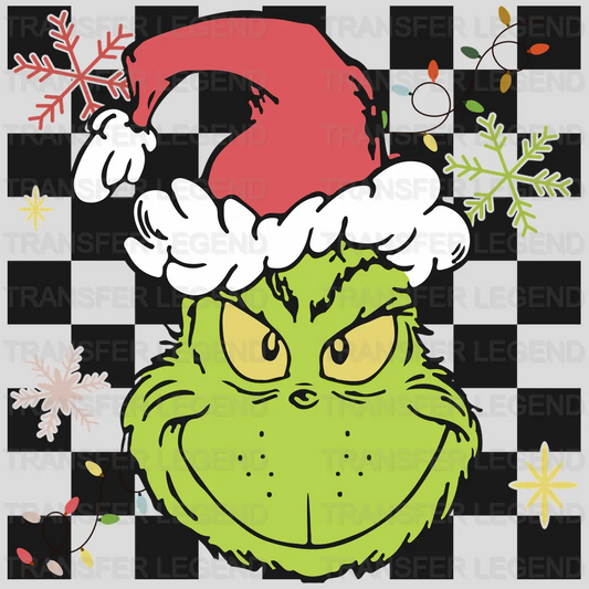 GRINCH CHCK Christmas Design, Christmas Design, Dtf Heat Transfer - transferlegend