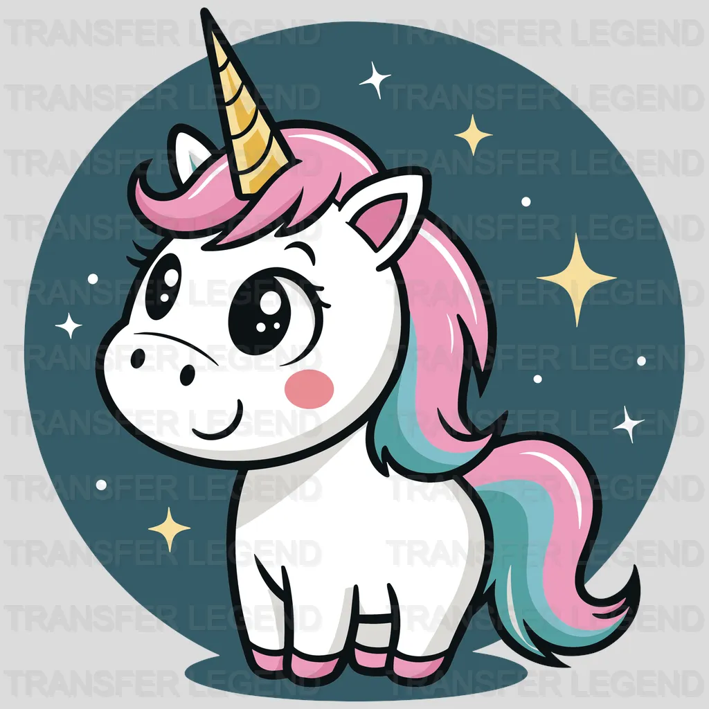 Night Star Unicorn Design - DTF Heat Transfers - transferlegend