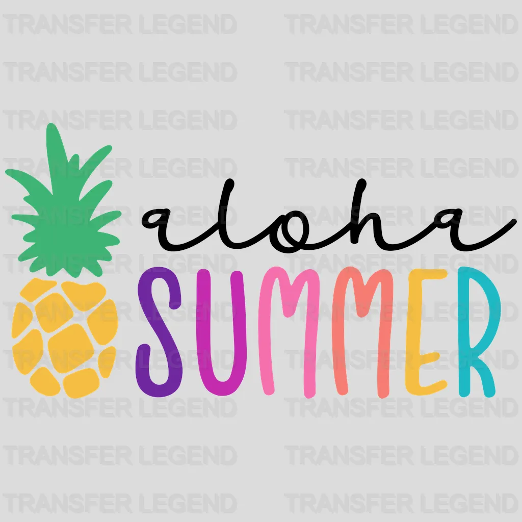 Aloha Summer Pineapple - Hawaii - Summer Lover Design - DTF heat transfer - transferlegend