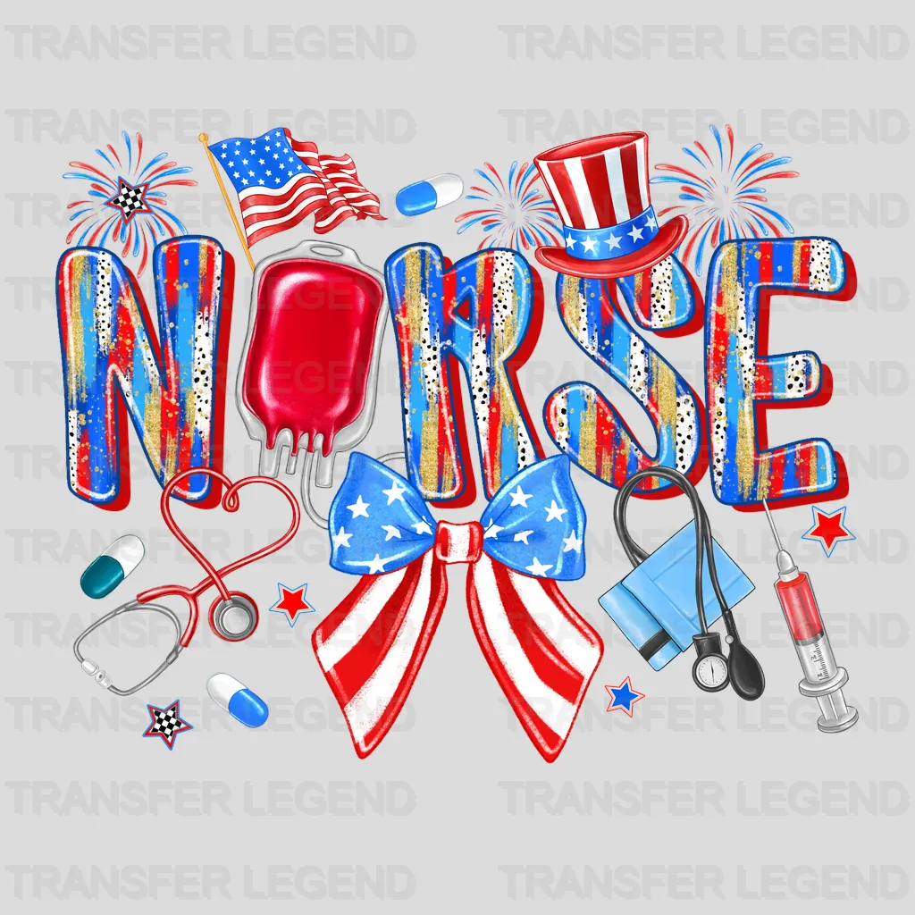 Nurse 1776 4th July Design - DTF Heat Transfers - transferlegend