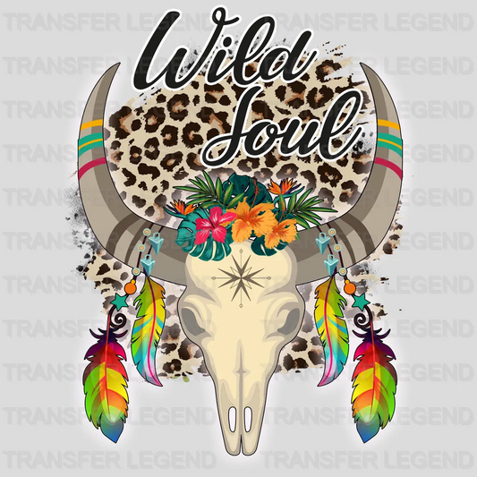 Wild Soul Skull Leopard DTF Transfer - transferlegend