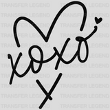 XOXO Heart Black & White Valentine's Day Design - DTF heat transfer - transferlegend