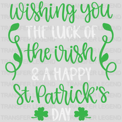 Wishing You The Luck Of Irish St. Patrick's Day Design - DTF heat transfer - transferlegend