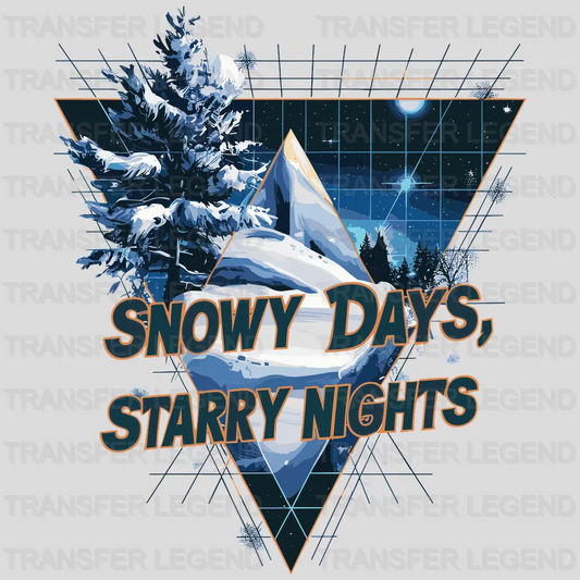 Snow Days Starry Nights Winter Design - DTF Heat Transfers - transferlegend