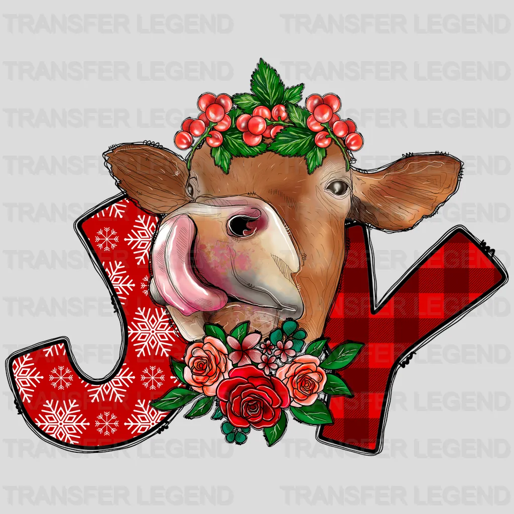 JOY COW Christmas Design - DTF heat transfer - transferlegend