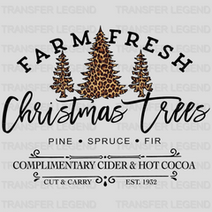 Farm Fresh Christmas Tress Pine Spruce Fir Hot Cocoa Design - DTF heat transfer - transferlegend