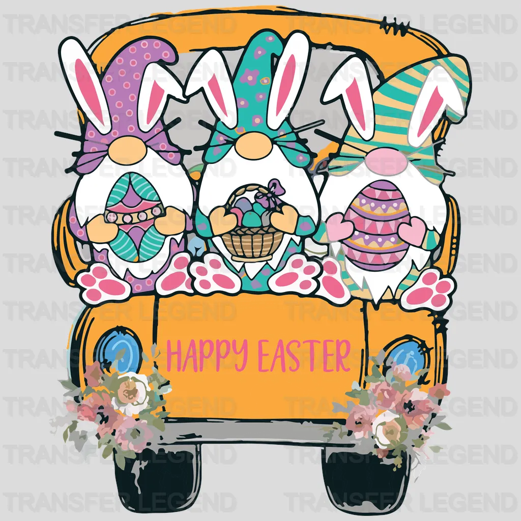 Gnomies On A Bus Easter Design - DTF heat transfer - transferlegend