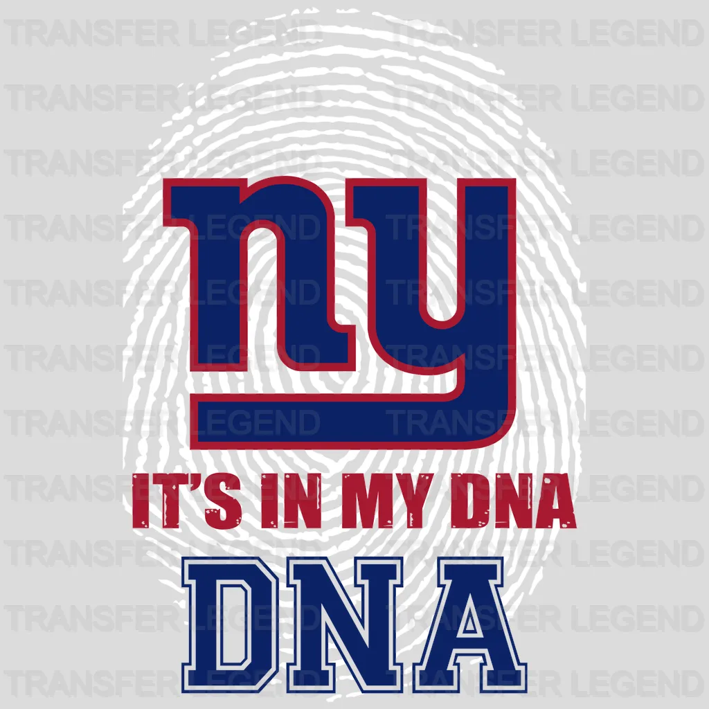 New York Giants fingerprint “NY DNA” graphic, NFL design - DTF Heat Transfer