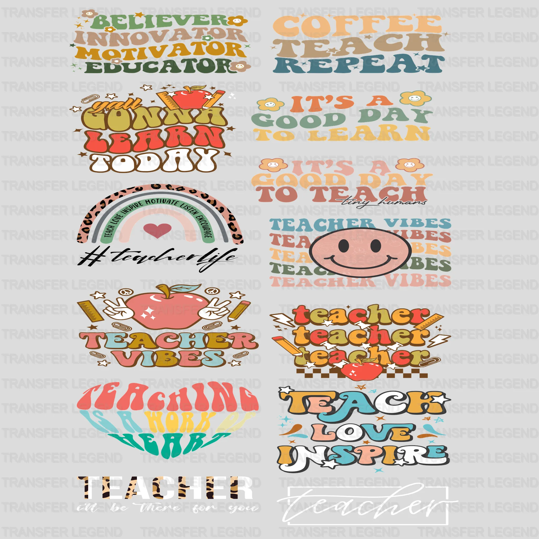 100 Days of School Premade Gang sheet-22X60 (Set 1) - transferlegend