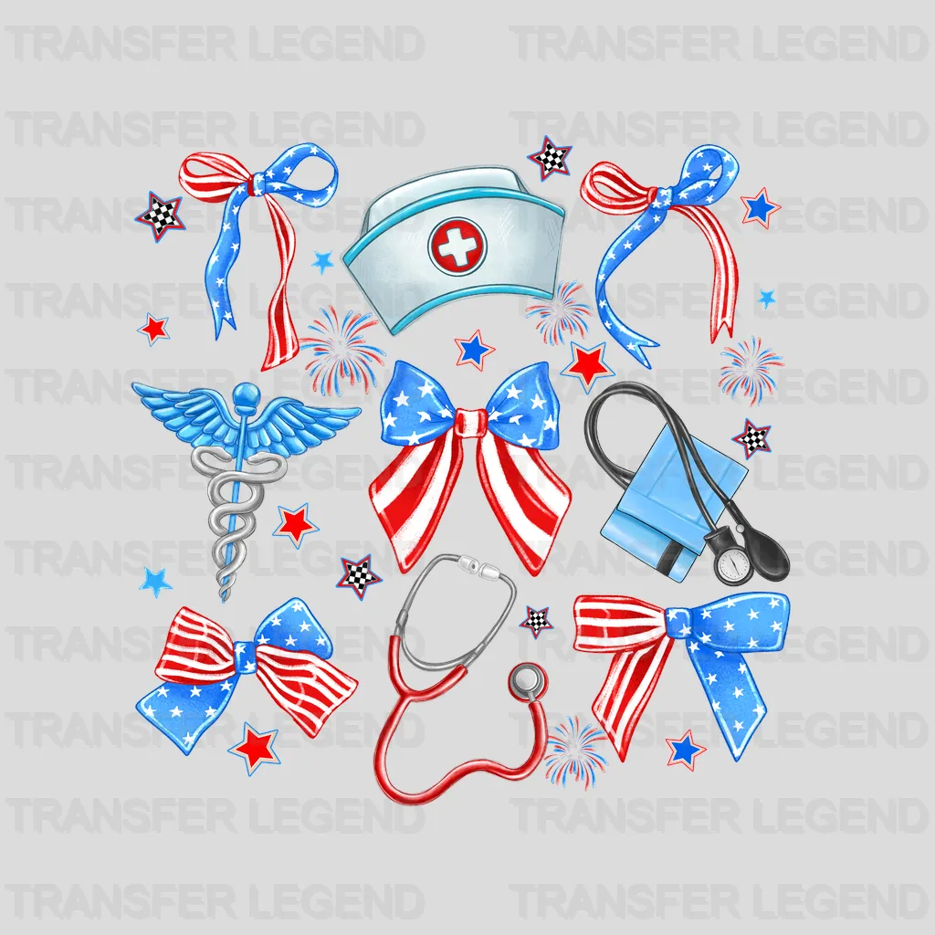 Nurse Celebration 4th July Design - DTF Heat Transfers - transferlegend