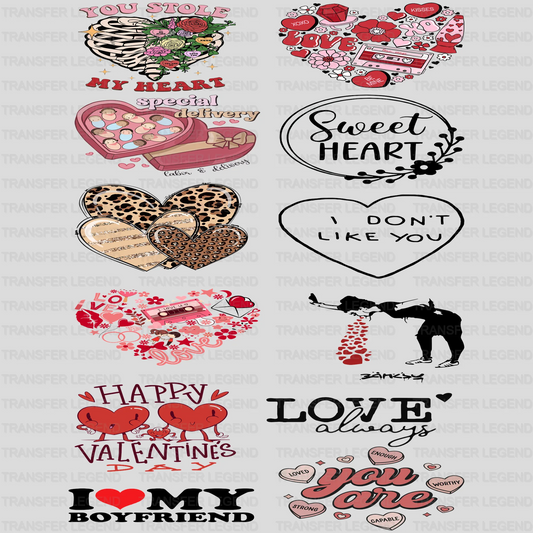 Valentine's Premade Gang sheet - 12 PCS 10 INCH - transferlegend