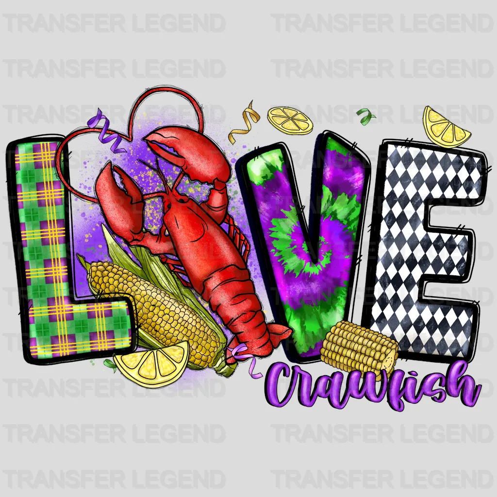 Love Mardi Gras Design- Mardi Gras DTF heat transfer - transferlegend