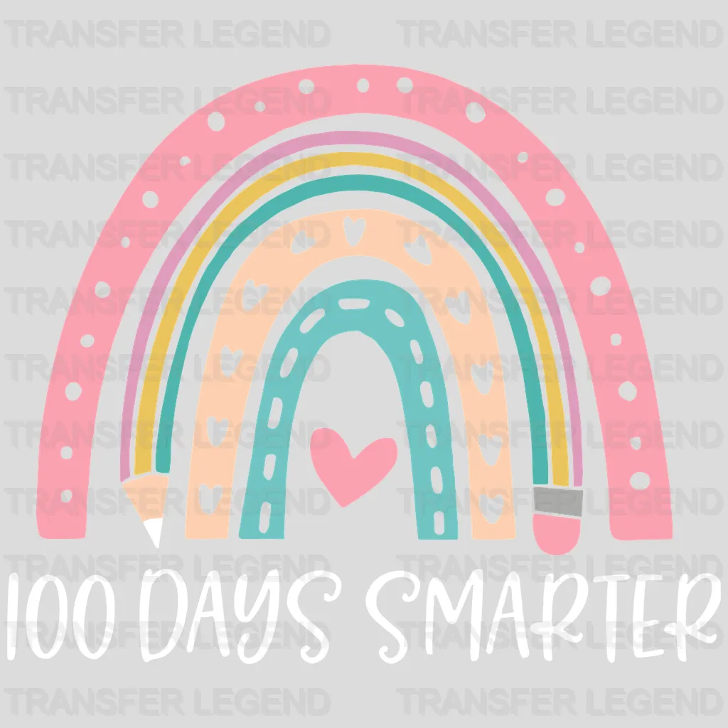 100 Day Smarter 100 Days Of School Design - DTF heat transfer - transferlegend