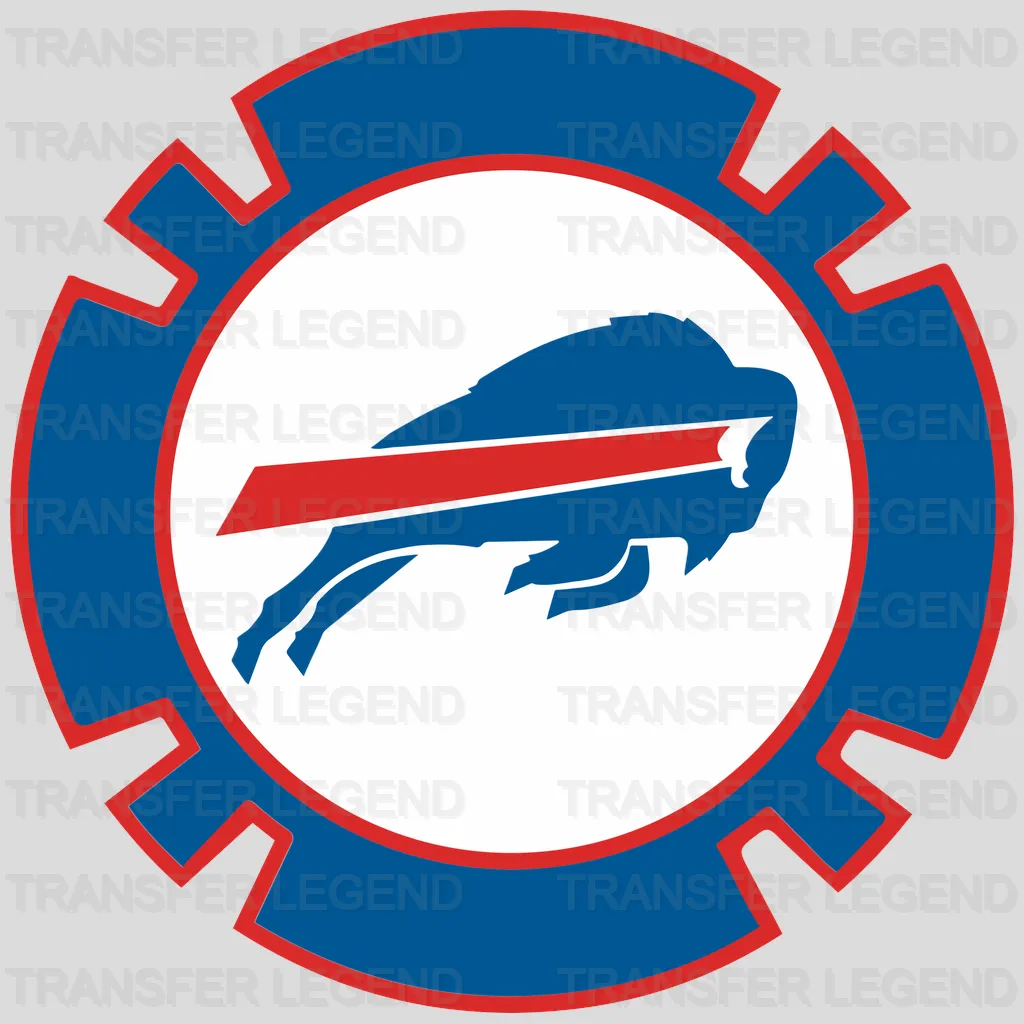 Buffalo Bills Gear Cog Emblem NFL Design - DTF Heat Transfer