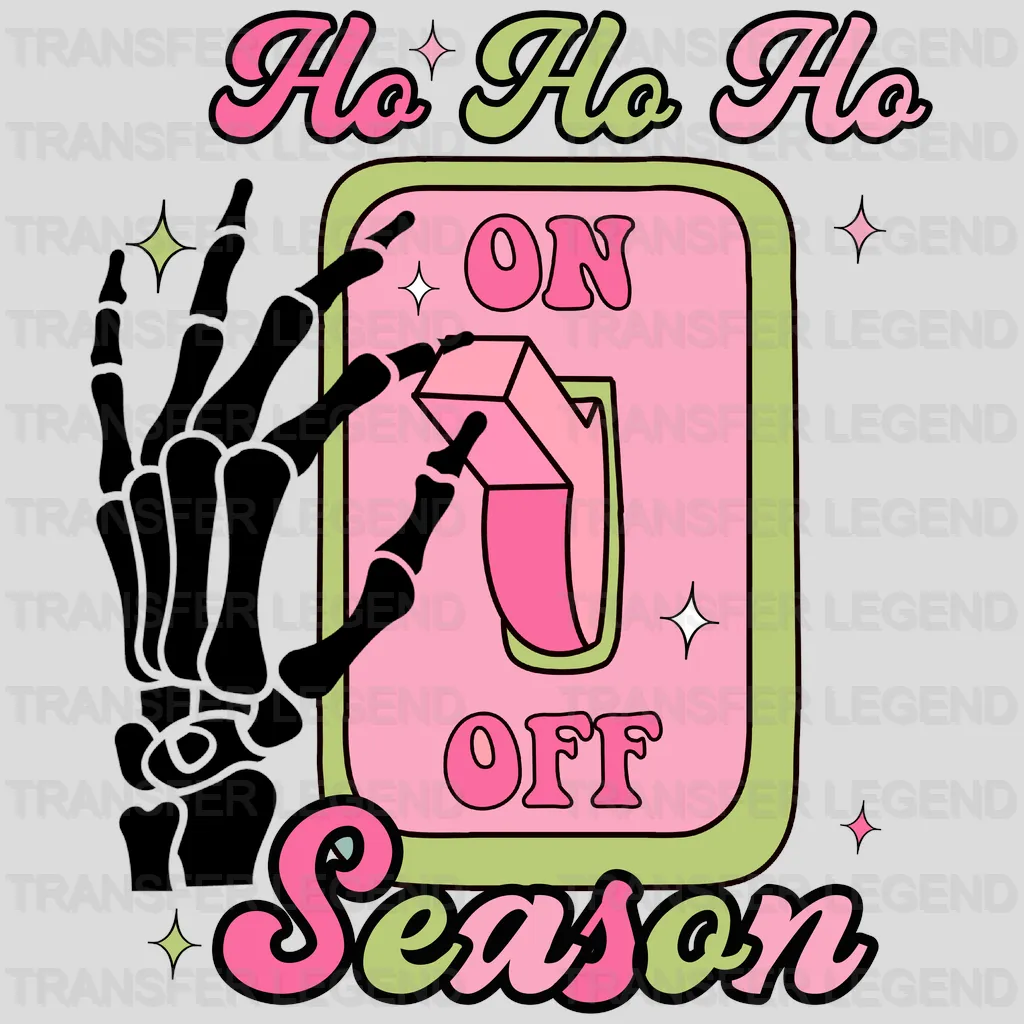 HO HO SEASON SKELETON Christmas Design - DTF heat transfer - transferlegend