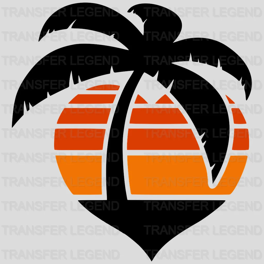 Heart Palm Tree Summer UV DTF Transfer Cup Wrap UV DTF Sticker - transferlegend