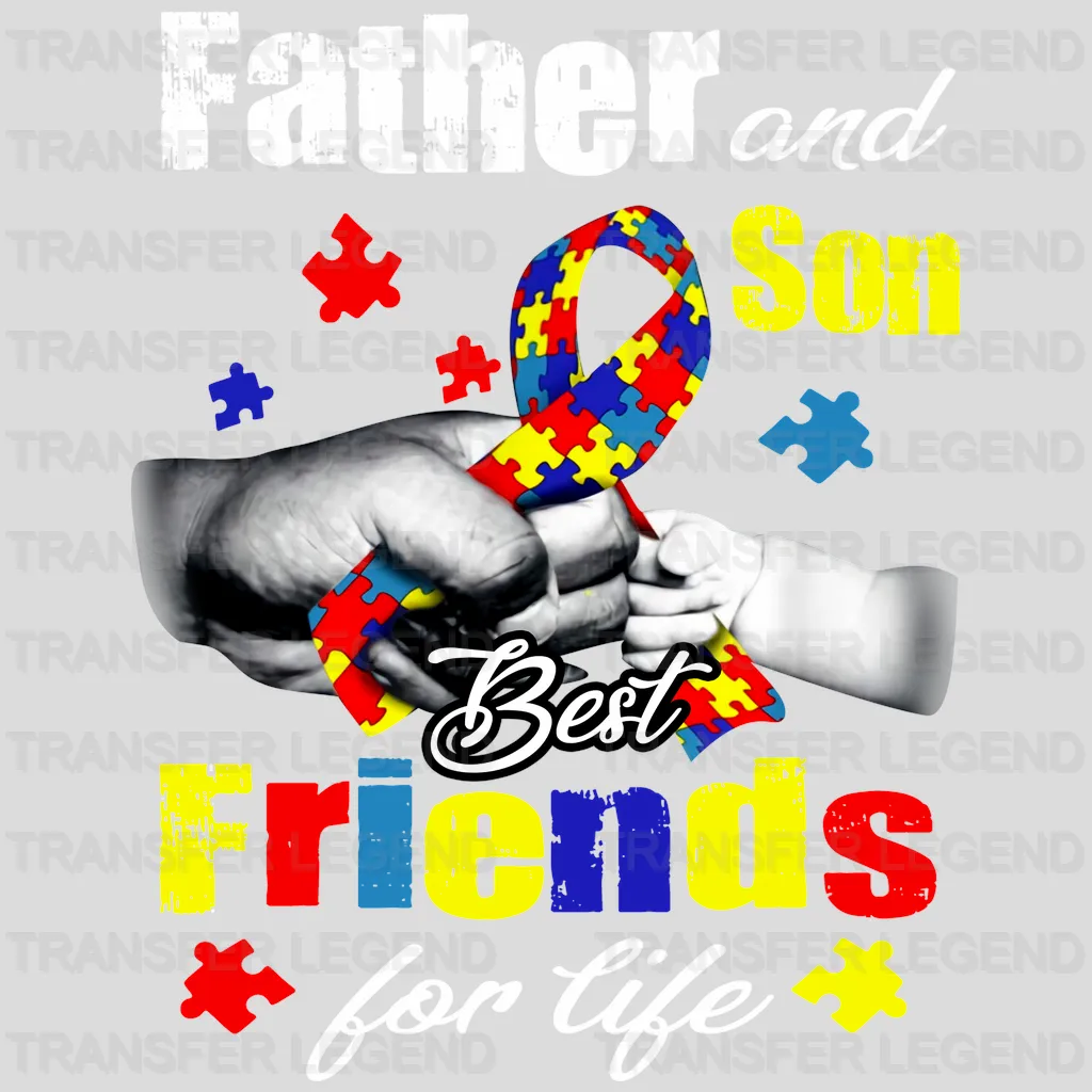 Father And Son Best Friends For Life Autism Design - DTF heat transfer - transferlegend