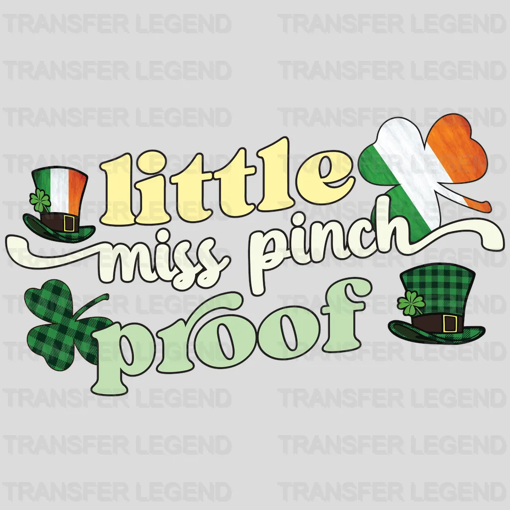 Little Miss Pinch Proof St. Patrick's Day Design - DTF heat transfer - transferlegend