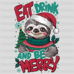 Eat Drink And Be Merry Christmas design - DTF Heat Transfer - transferlegend